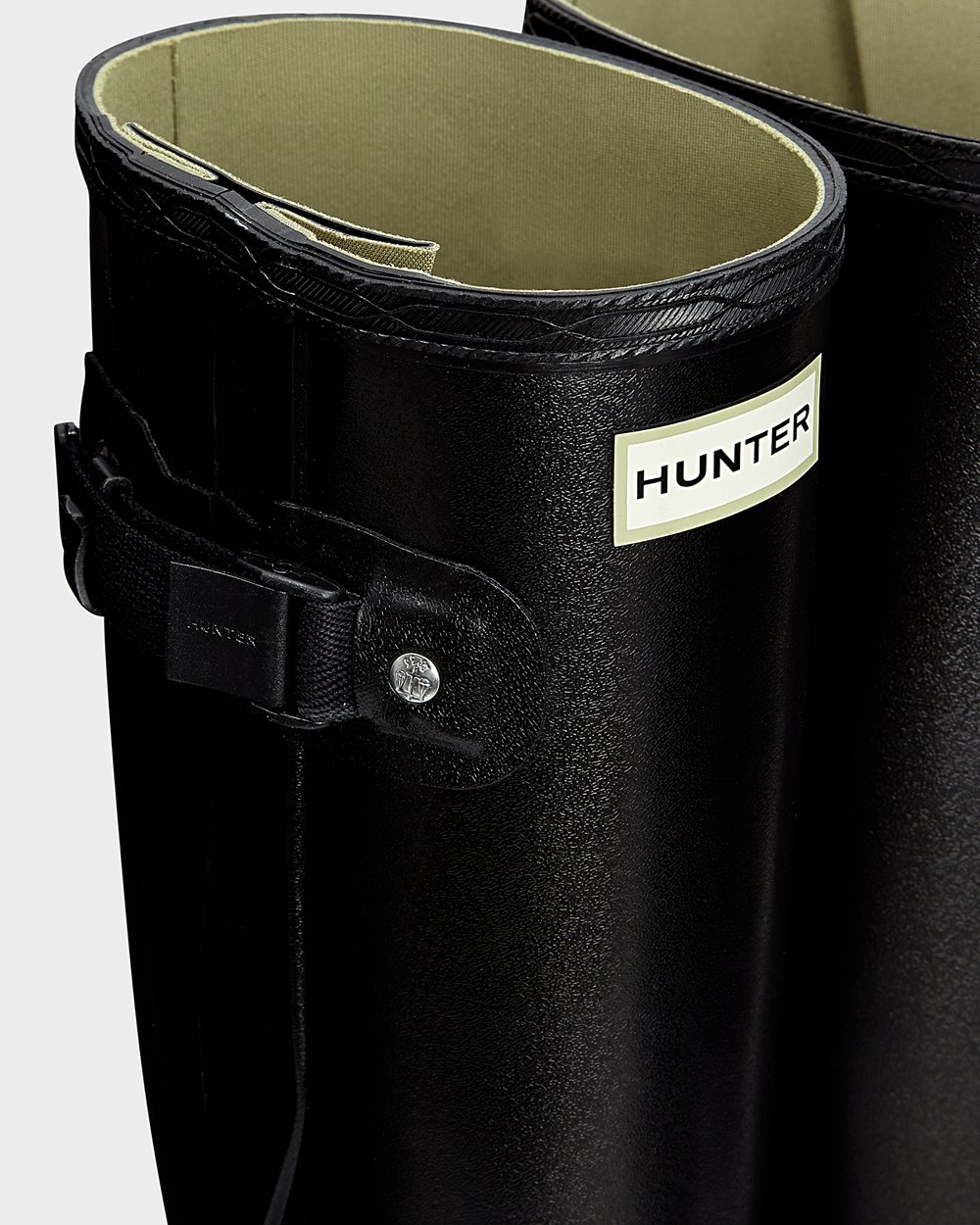 Hunter Norris Field Side Adjustable Tall Rain Boots - Clearance Sale Womens Black - HFULKP701